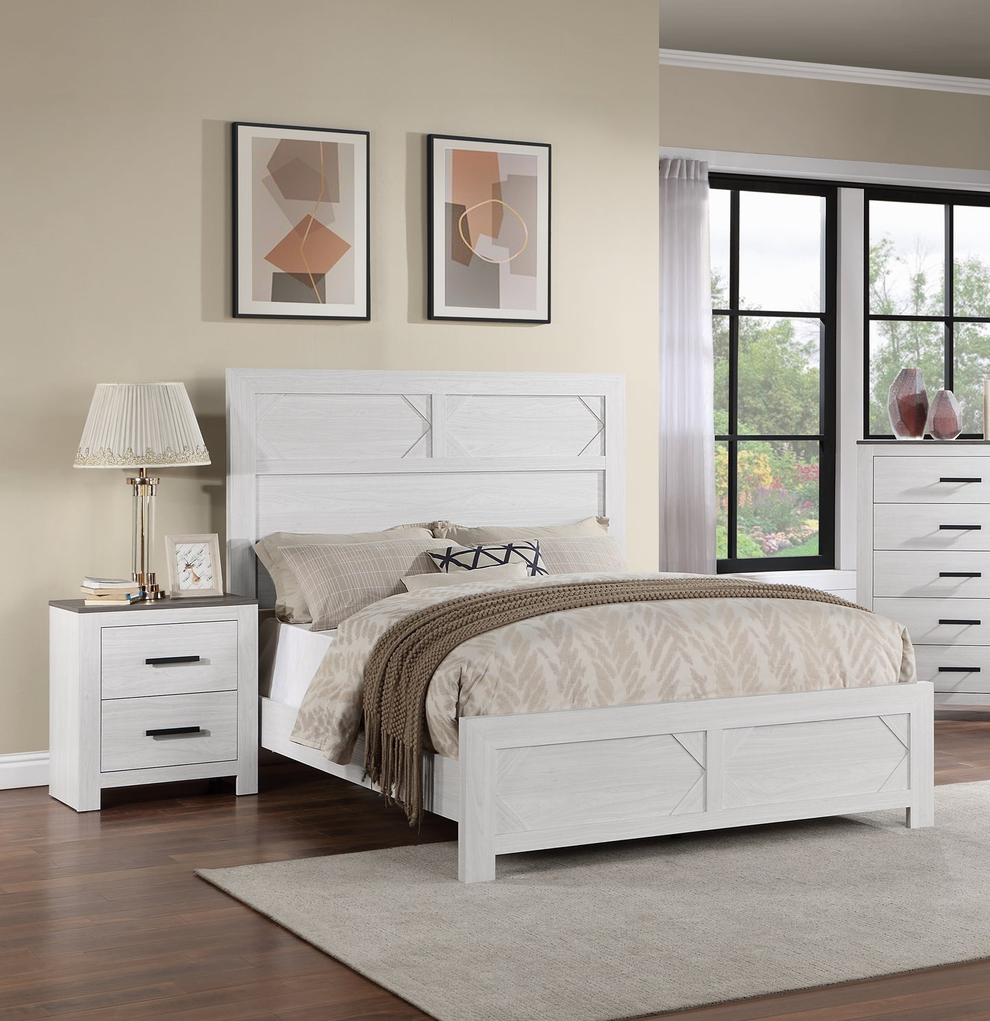 Kara Nightstand 2-Drawers - White