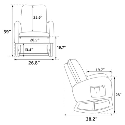 Russo Modern Rocking Chair - Green