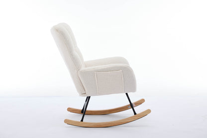 Hari Modern Nursery Rocking Chair - White