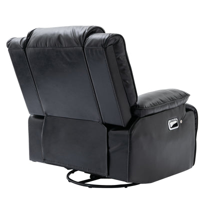 Meyer 360° Swivel and Rocking Manual Recliner Chair with a LED - Black