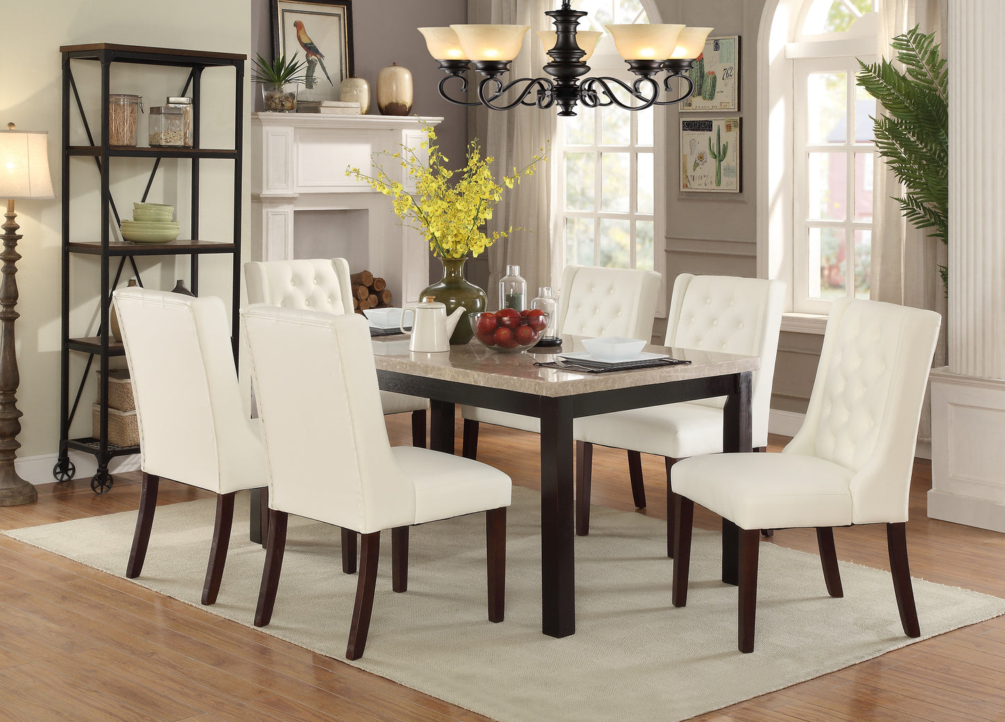 Berry Tufted Dining Chairs (Set of 2) - White