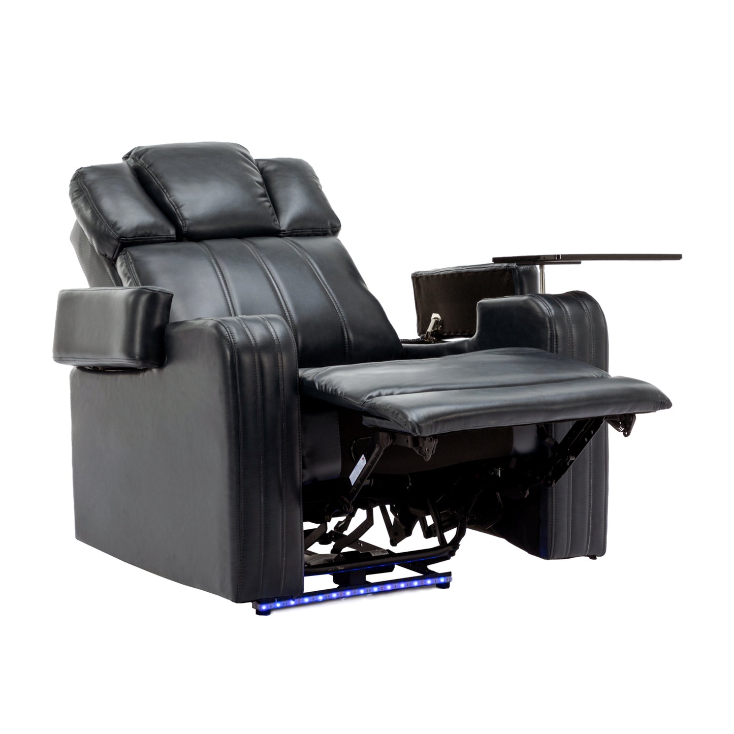 Xavier PU Leather Power Recliner - Black