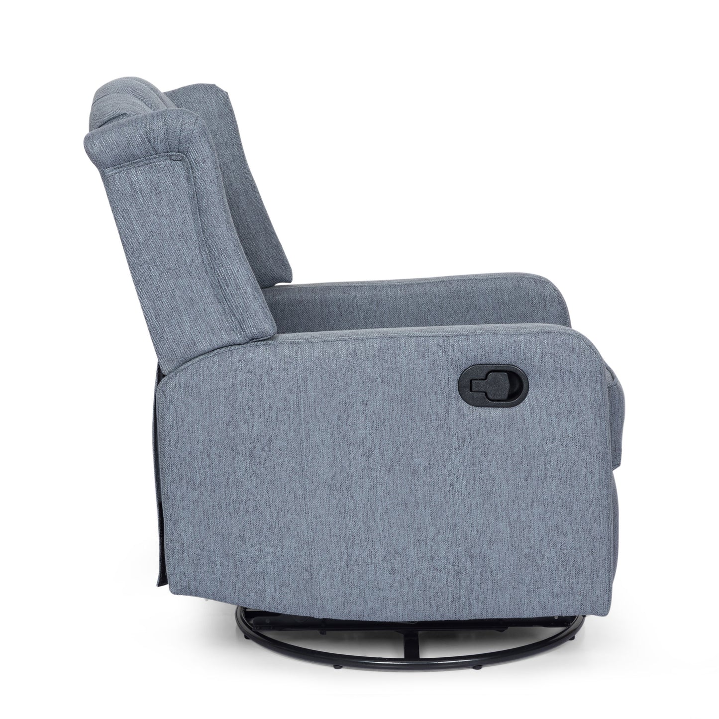 Mylo Manual Recliner Chair with 360-Degree Swivel - Charcoal