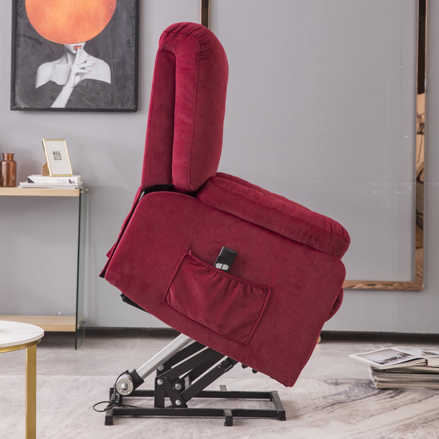 Duraplus Power Lift Recliner Chair - Red