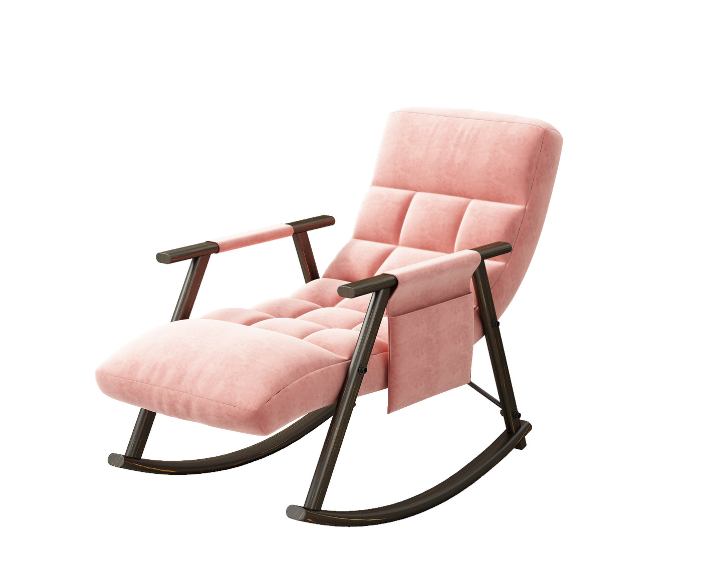 Dawson Casual folding rocking chair upholstere - Pink