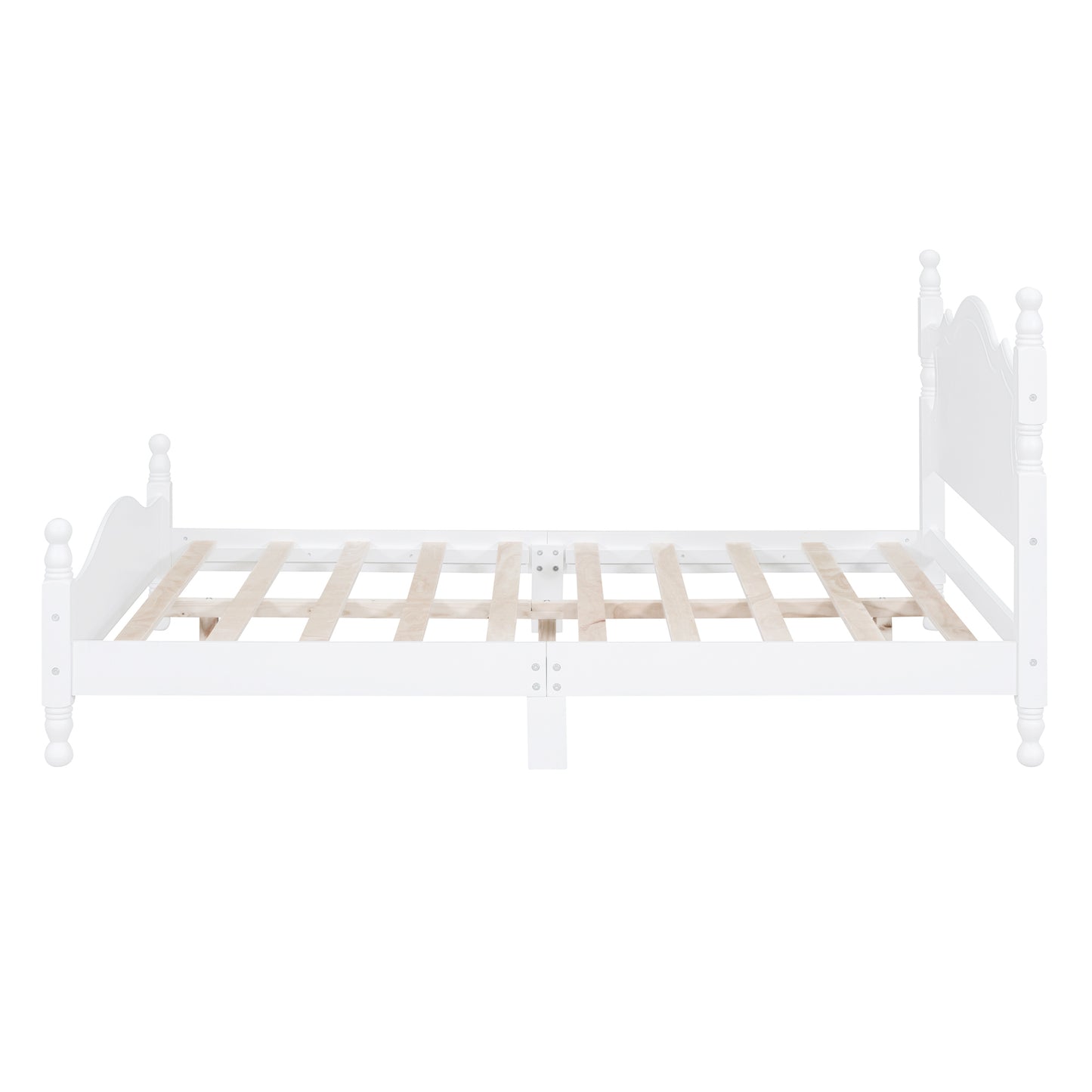 Quarto II Full Size Wood Platform Bed Frame - White