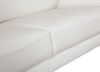 Victor Top Grain Italian Leather Loveseat - White