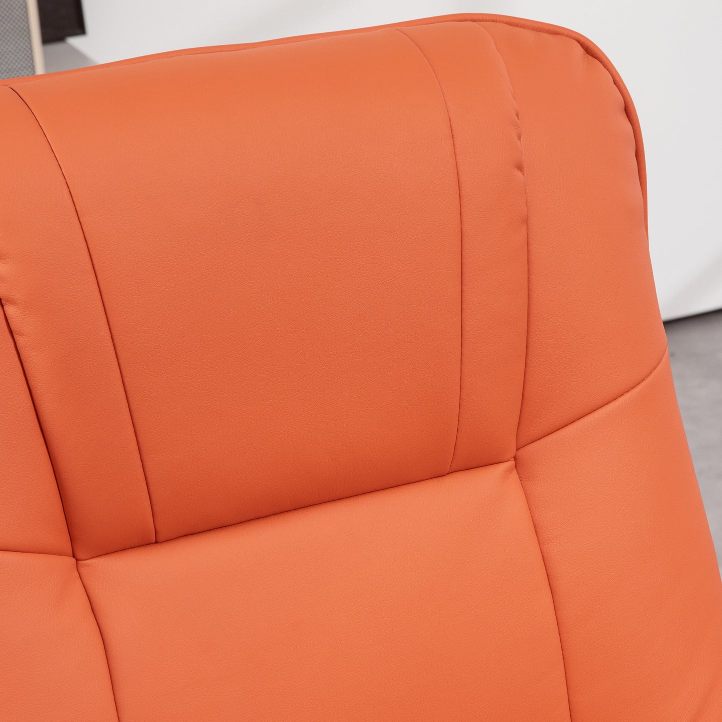 Villa Faux Leather Manual Recline with Footres - Orange