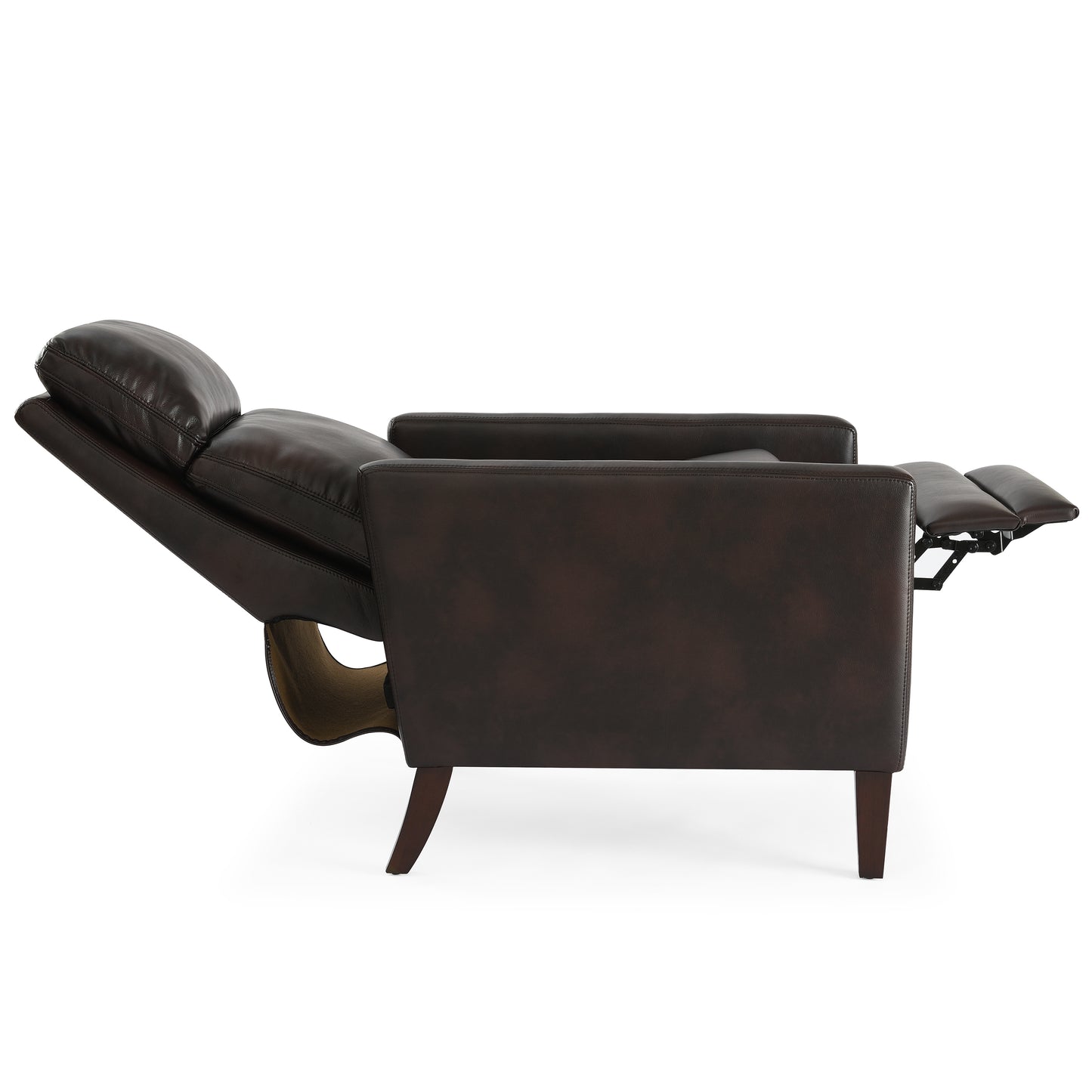 Vaughn Faux Leather Push Back Recliner Chair - Brown