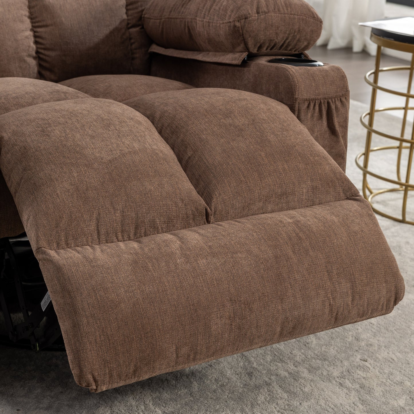 Tulano Oversized Power Recliner with Massage - Brown