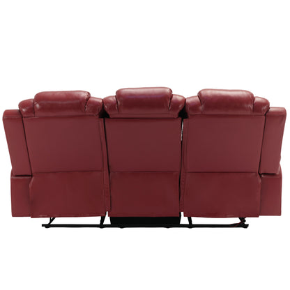 Milo 3 Pieces Recliner Sofa Sets - Red