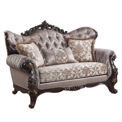 Benbek Fabric Loveseat with 3 Pillows