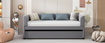 Tano Twin Size Upholstered Daybed with Trundle - Gray