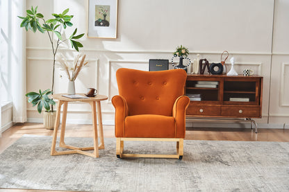 Jarvis Velvet Rocking Chair - Orange