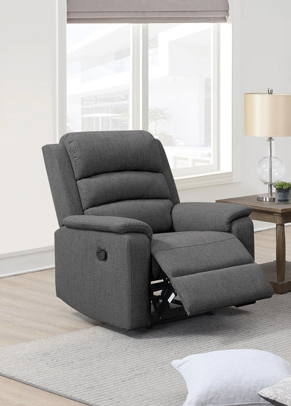 Burlap Fabric Motion Recliner - Dark Gray