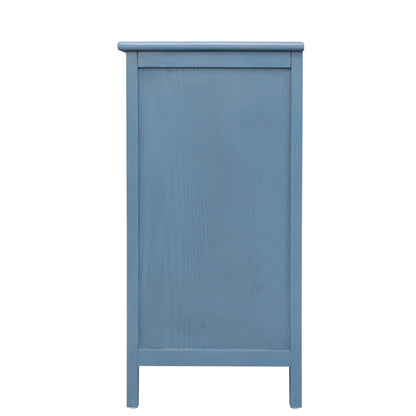 Valerie Natural Rattan 3 Drawer Cabinet - Blue