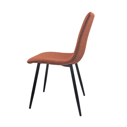 Ona Suedette Dining Chairs with Black Metal Leg (Set of 2) - Caramel