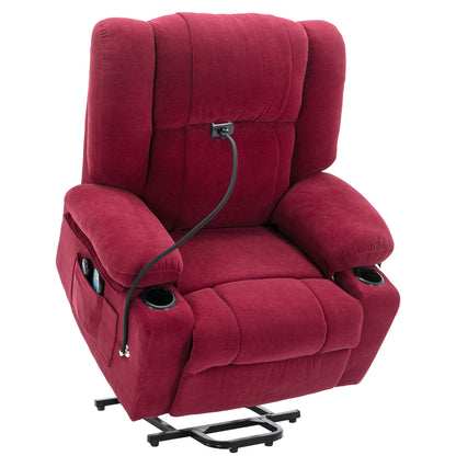 Dawson Power Lift Recliner with Massage - Red