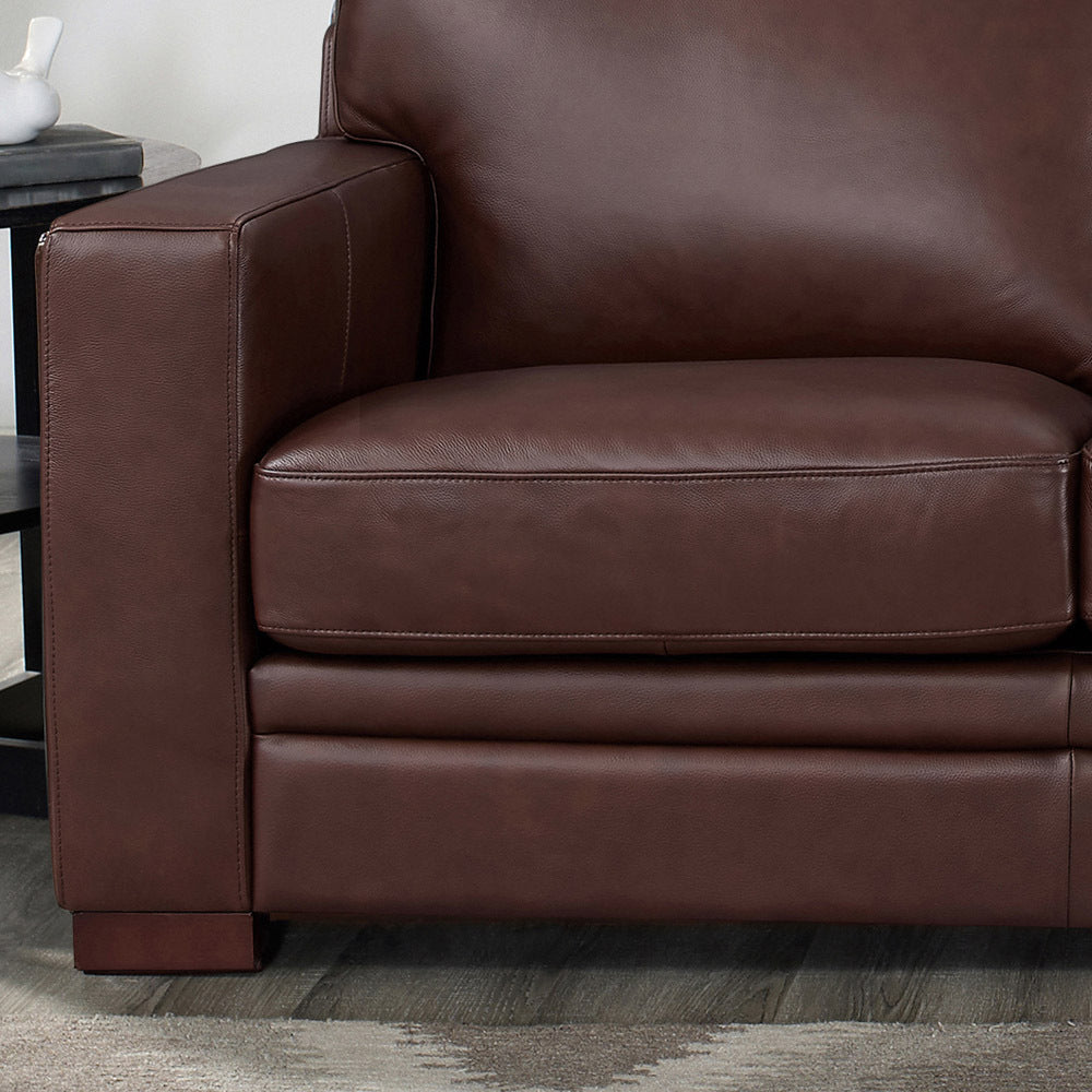 Dillon Leather Loveseat - Raisin