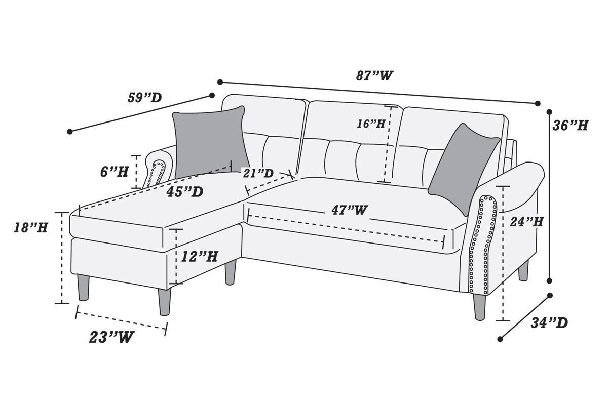 Esme Reversible Sectional Sofa Set  - Tan