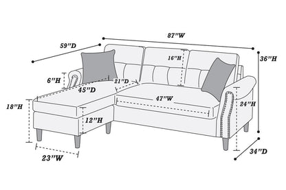 Esme Reversible Sectional Sofa Set  - Tan