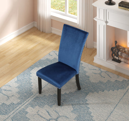 Divina Velvet Dining Chairs (Set of 2) - Blue