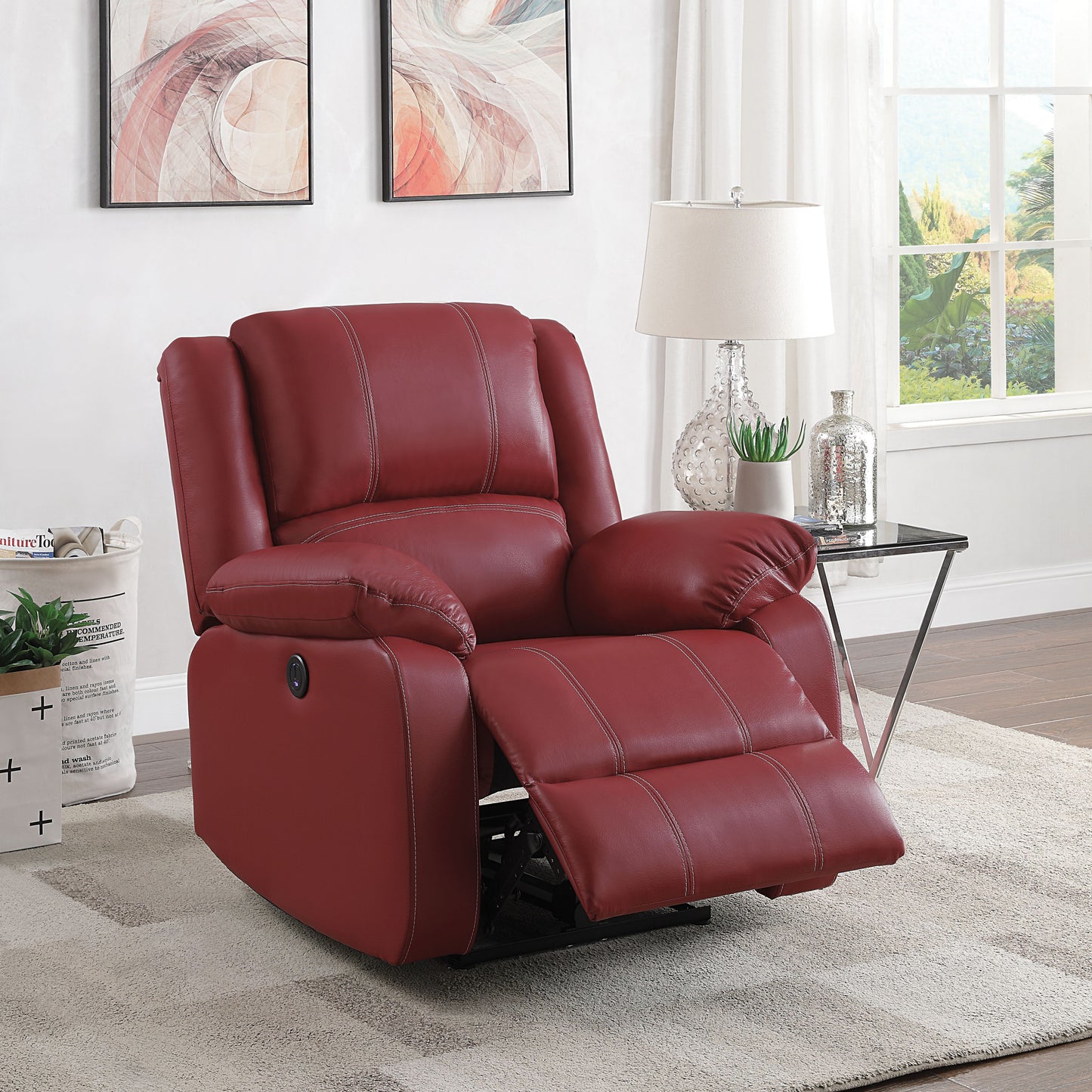 Berkley Power Recliner with USB Port - Red