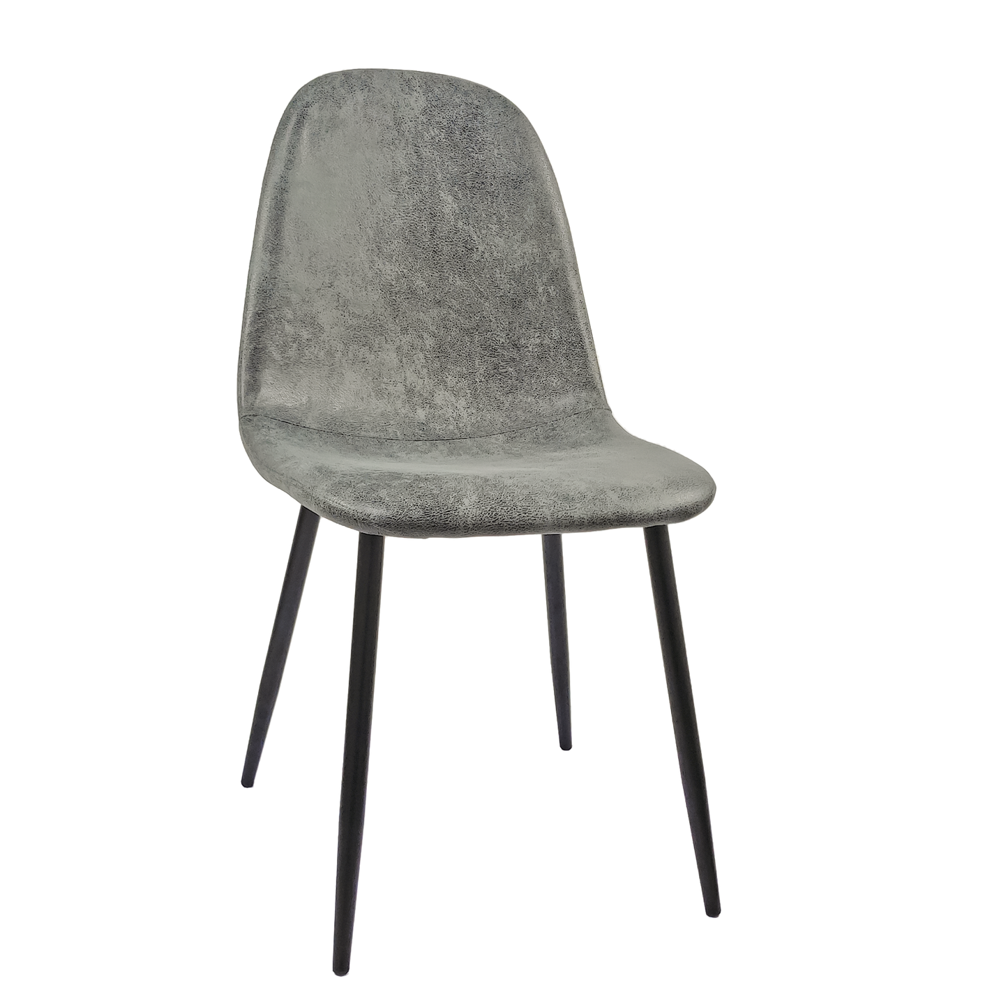 Ona II Suedette Dining Chairs with Black Metal Leg (Set of 2) - Gray