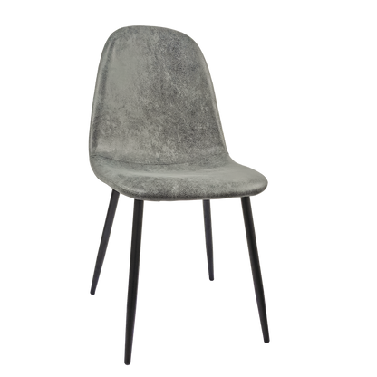 Ona II Suedette Dining Chairs with Black Metal Leg (Set of 2) - Gray