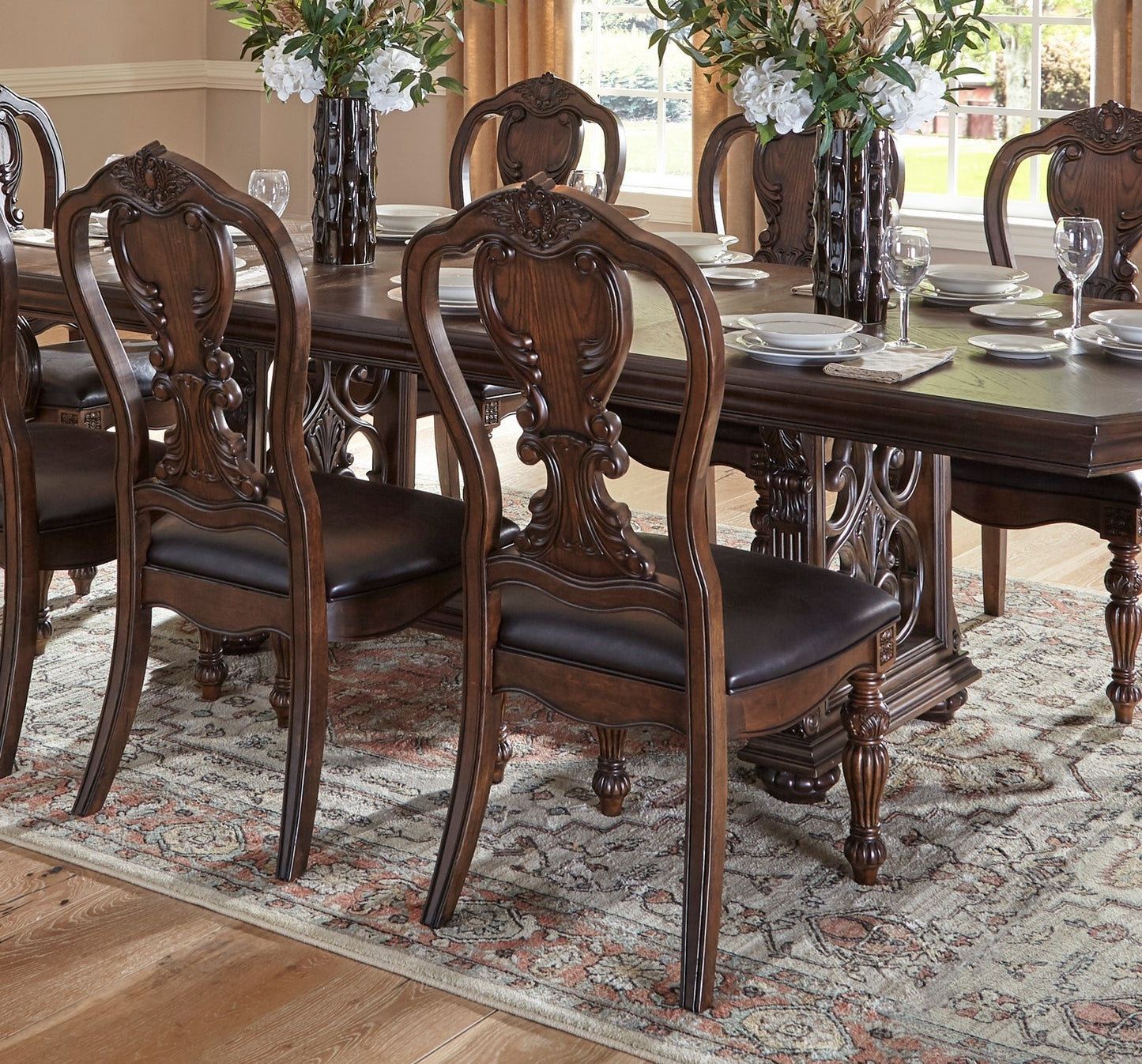 Rubio Traditional Dining Chair (Set of 2) - Dark Oak