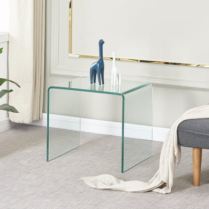 Tempered Clear Glass Side & End Table