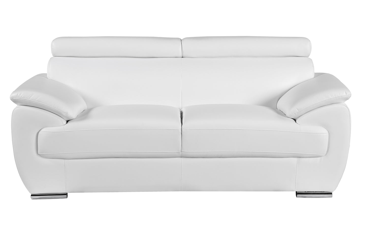 Milton Genuine Leather Loveseat - White