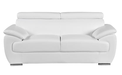 Milton Genuine Leather Loveseat - White