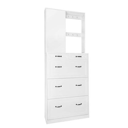 Macer Multi-functional Shoe Cabinet - White