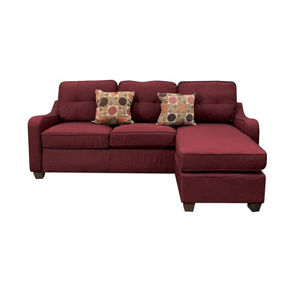 Cleavon  Sectional Linen Sofa w/2 Pillows - Red