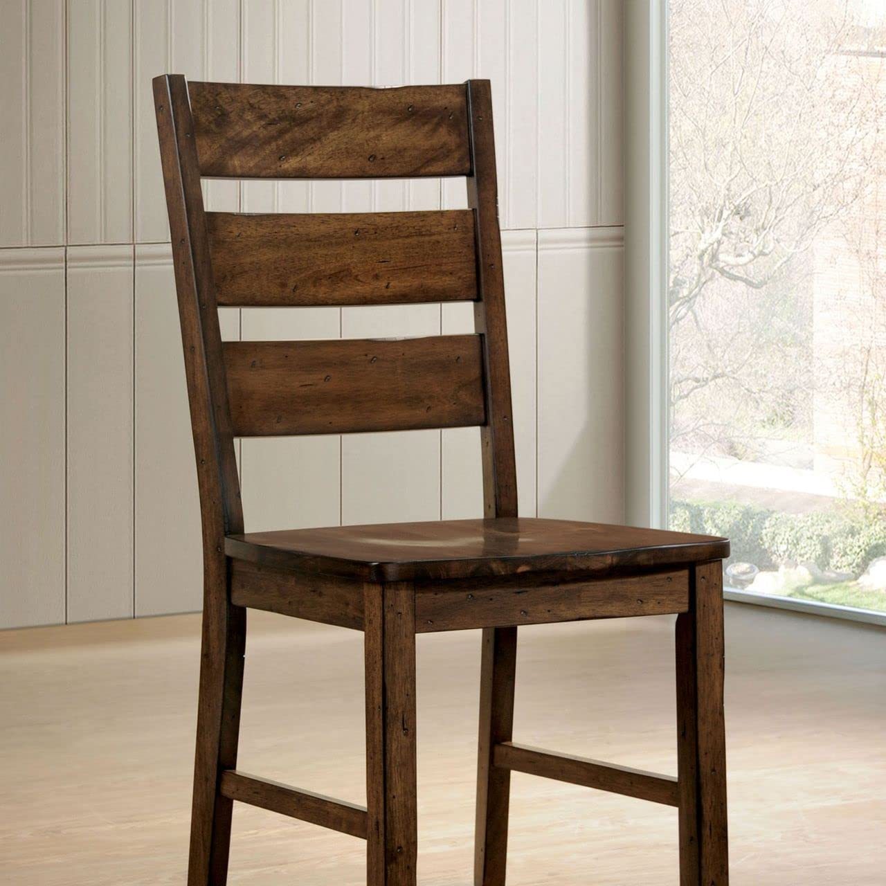 Norton Solid wood Industrial Style Dining Chair (Set of 2) - Walnut