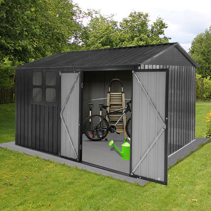 Austin 10 X 8 ft Metal Garden Sheds Outdoor Storage with Window