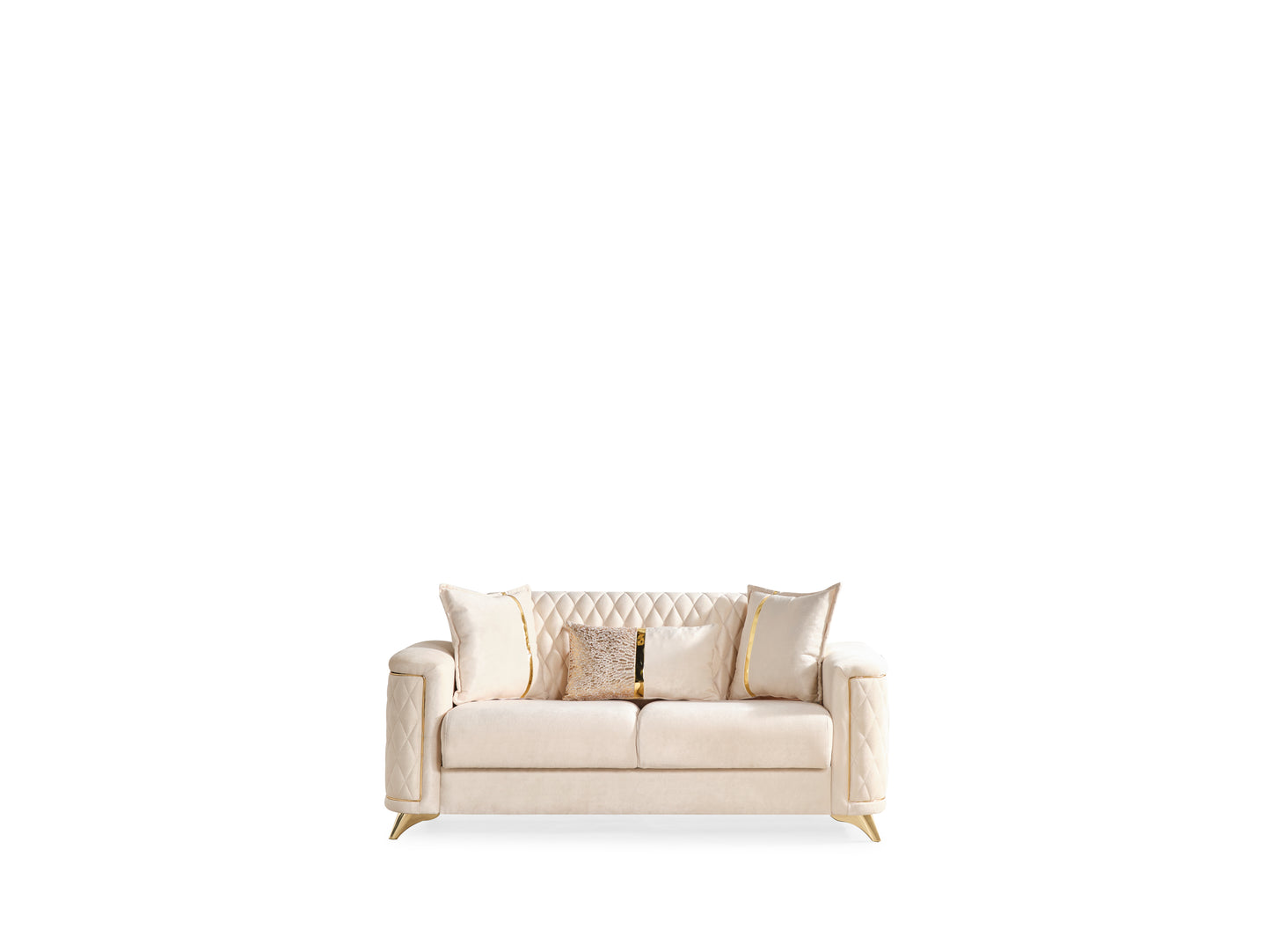 Luna Modern Style Loveseat - Ivory