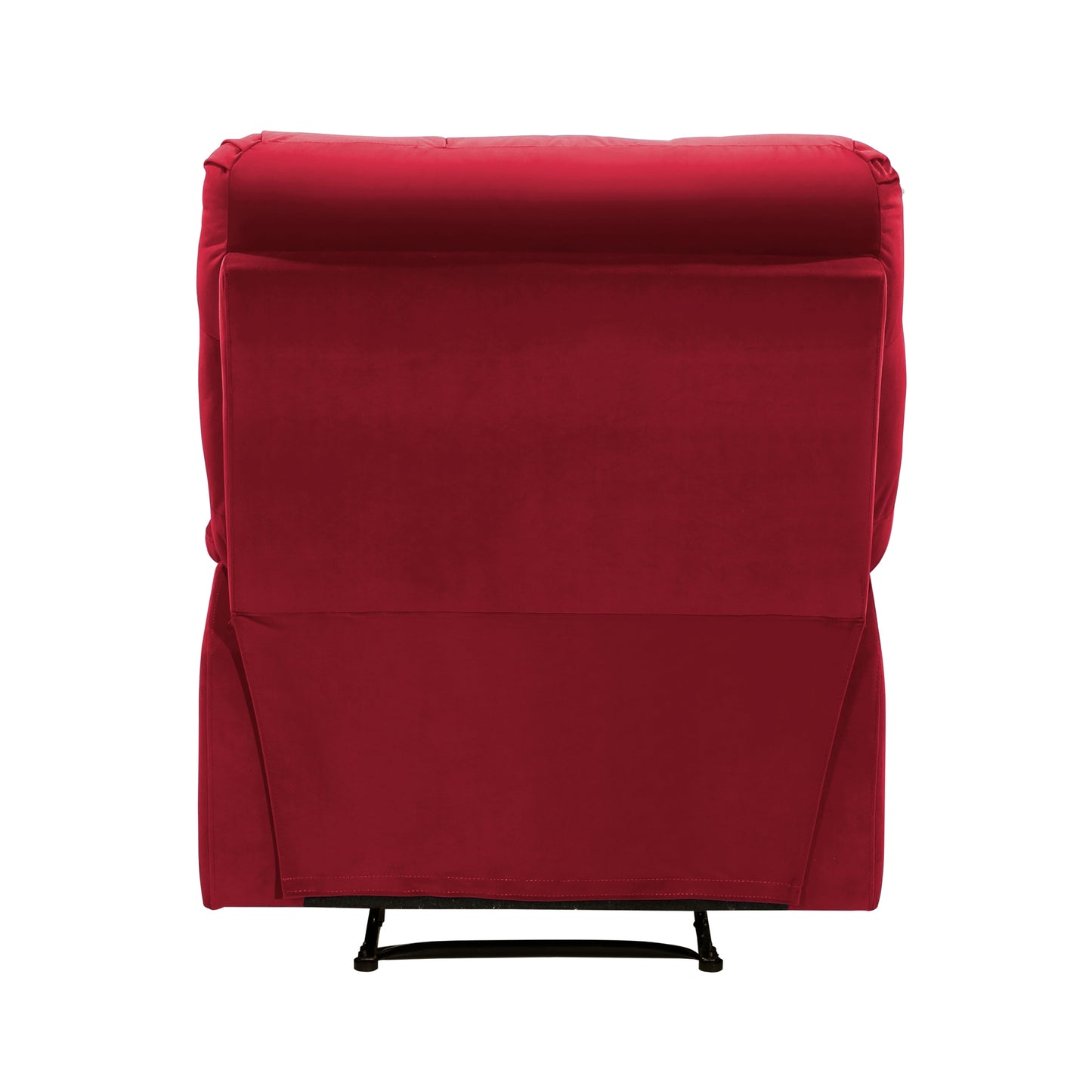 Ora Velvet Upholstery Square Tufted Recliner - Red