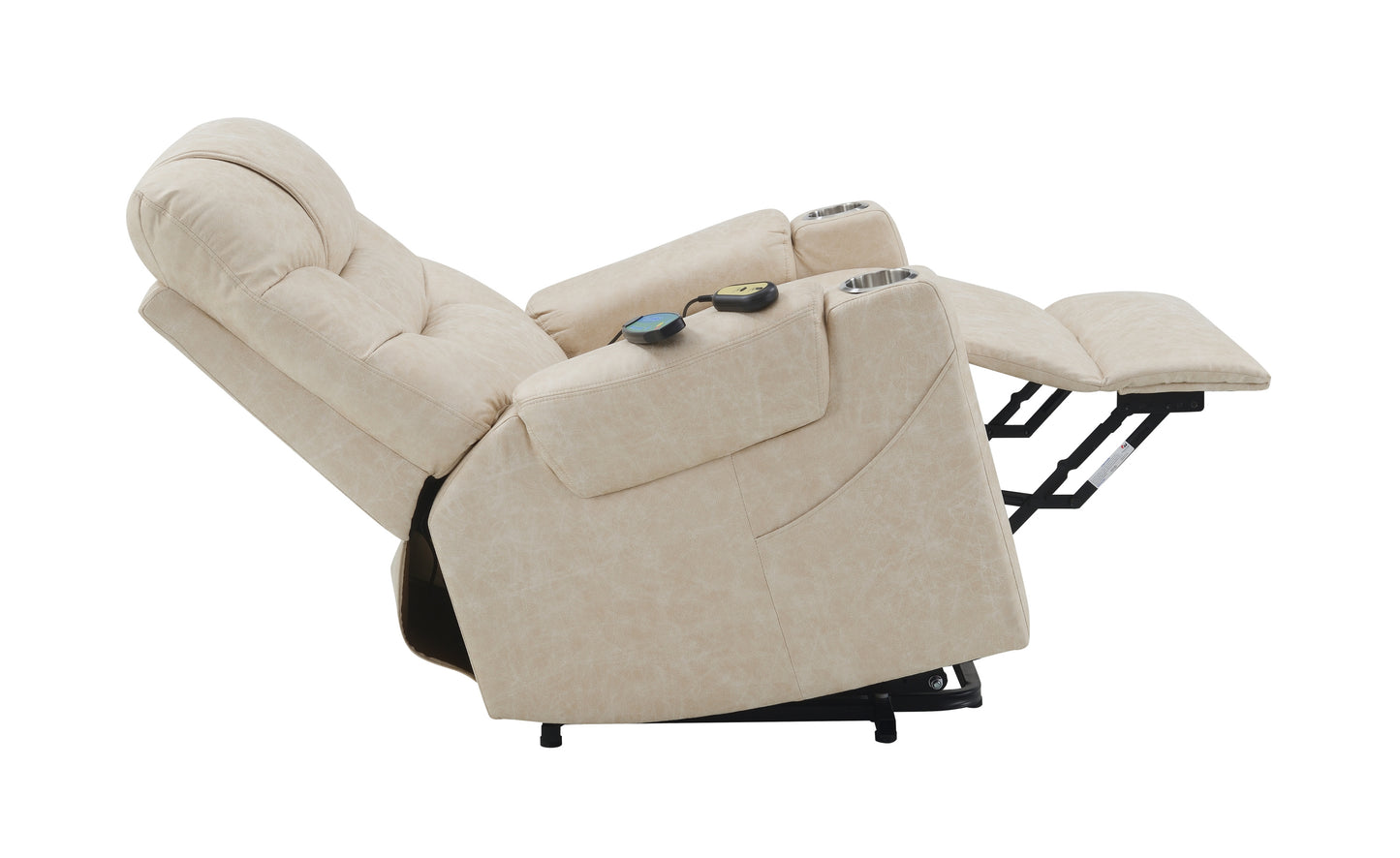 Nairi Power Recliner w/Lift, Heating & Massage - Light Gray