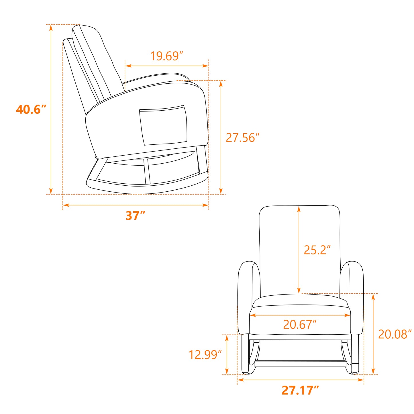 Lester Rocking Chair - Mustard