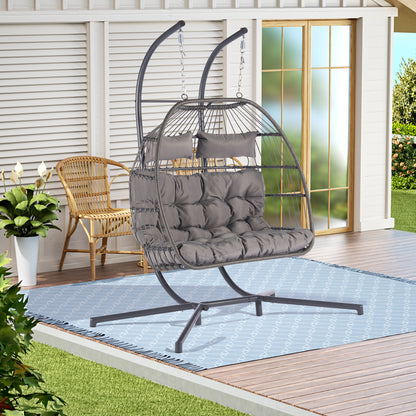 Thornton For 2 People Outdoor Rattan Hanging Chair - Light Gray