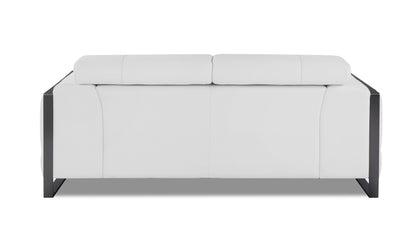 Tomos Top Grain Italian Leather Loveseat - White