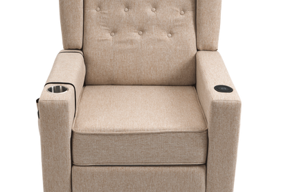 Cole Arm Pushing Fabric Recliner  - Khaki