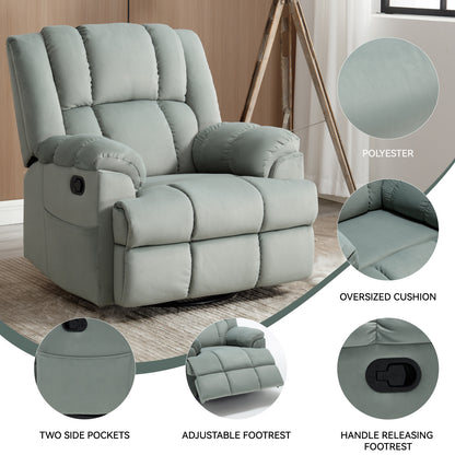 Nash Fabric Manual Recliner Chair - Green