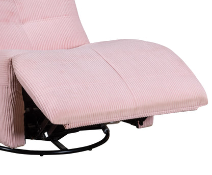 Georgena Corduroy Swivel Glider Recliner - Pink