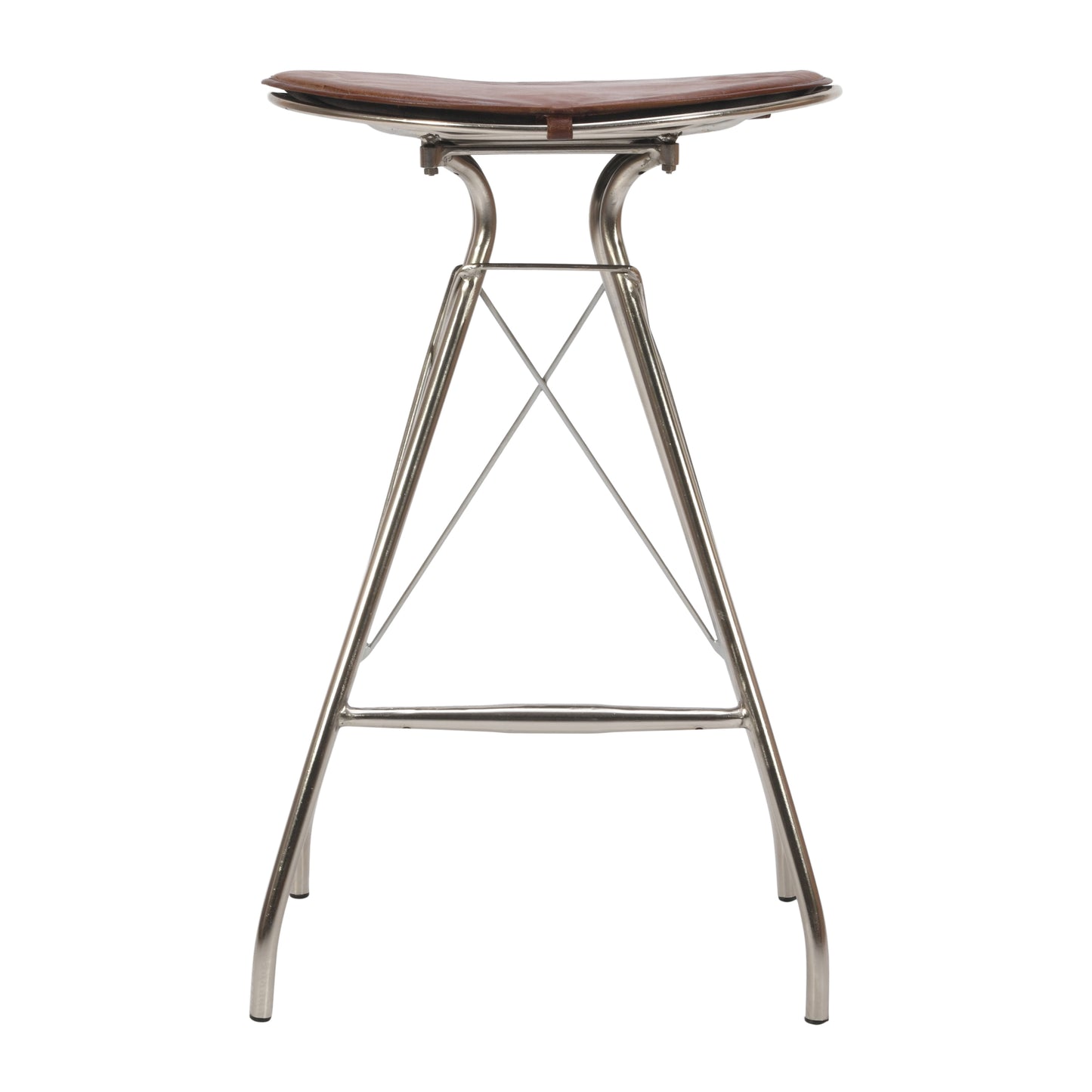 Simple Round Leather Bar Stool