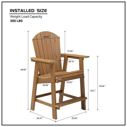 Ken Patio Bar Chair (Set of 2) - Teak