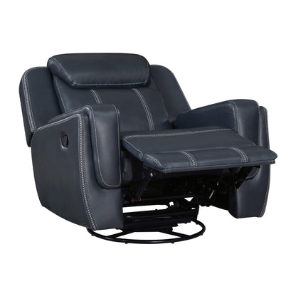 Miller Modern Swivel Glider Reclining Chair - Blue