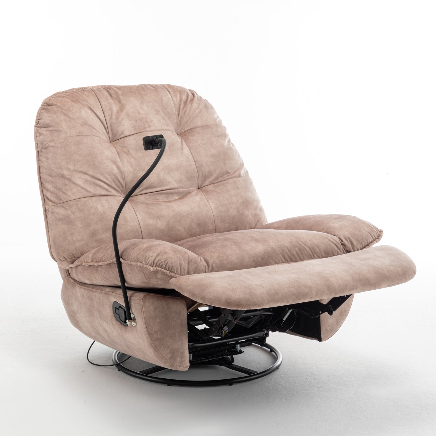 Tate Swivel Gliding Rocking Chair - Light Brown